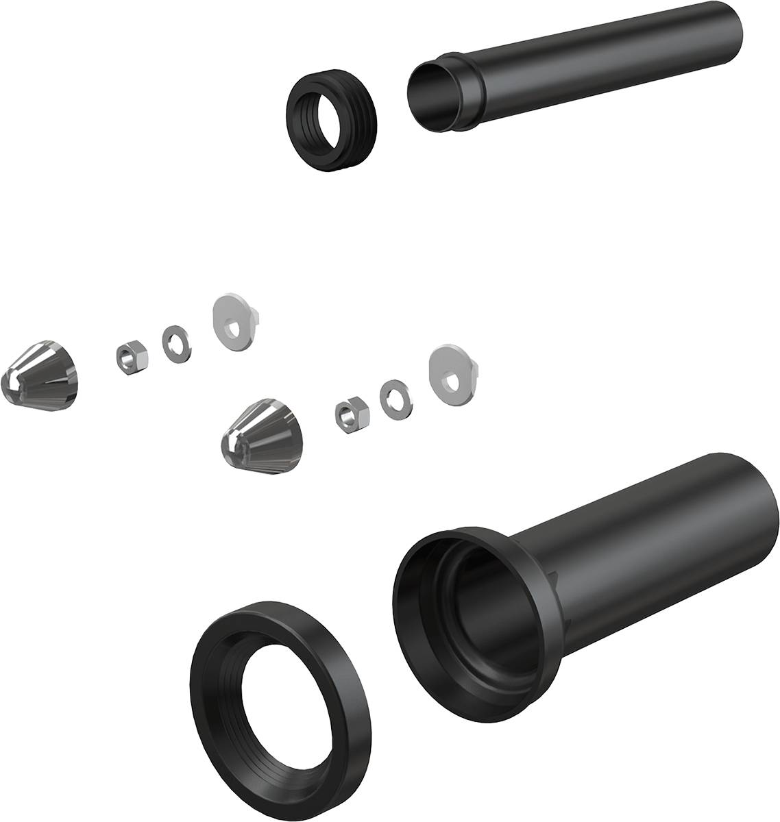 alcadrain accessoire WC complet DN90, 300 mm, PE, chromé