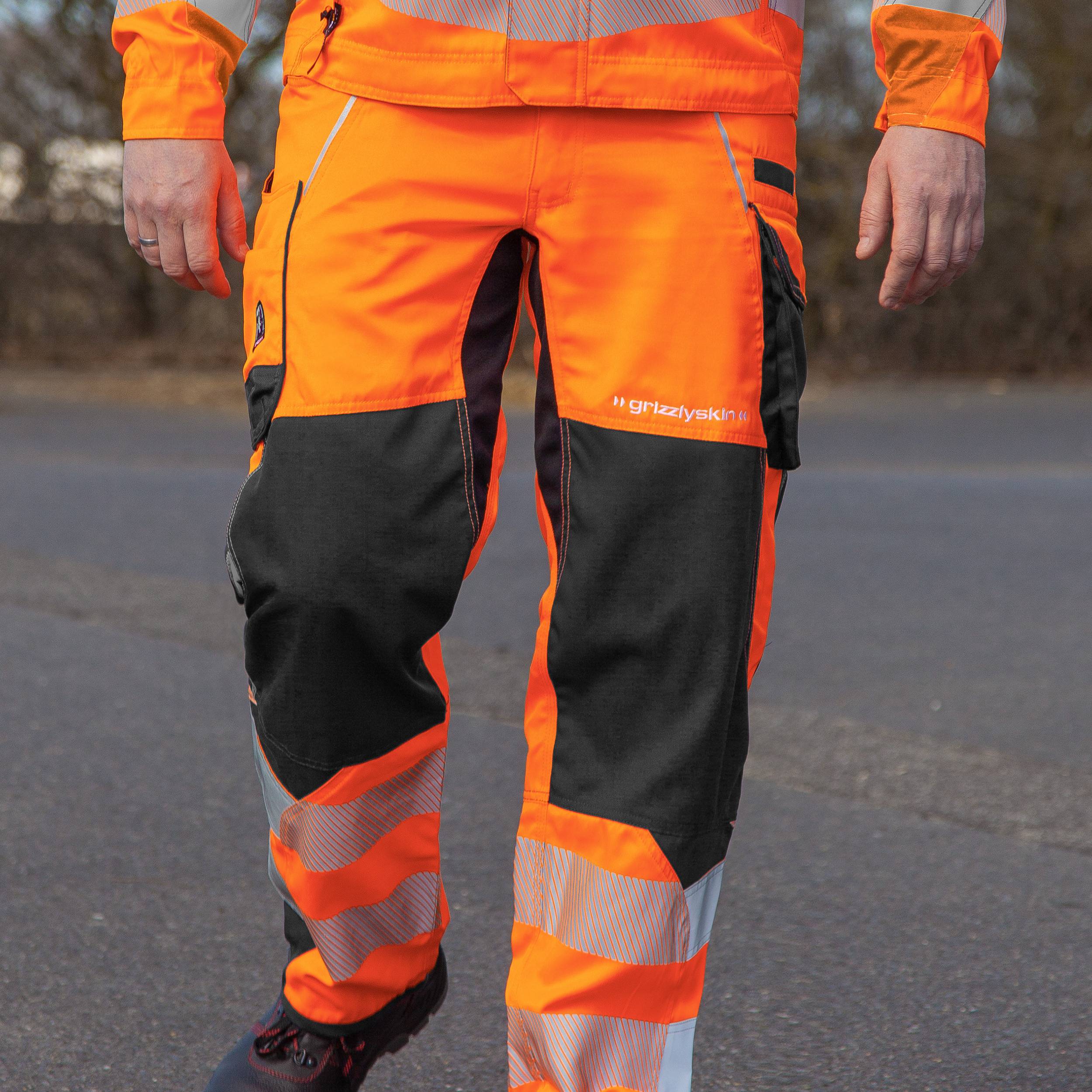 QUALITEX HIGH QUALITY WORKWEAR Latzhose Warnschutz - warnorange/schwarz - Herren: 86