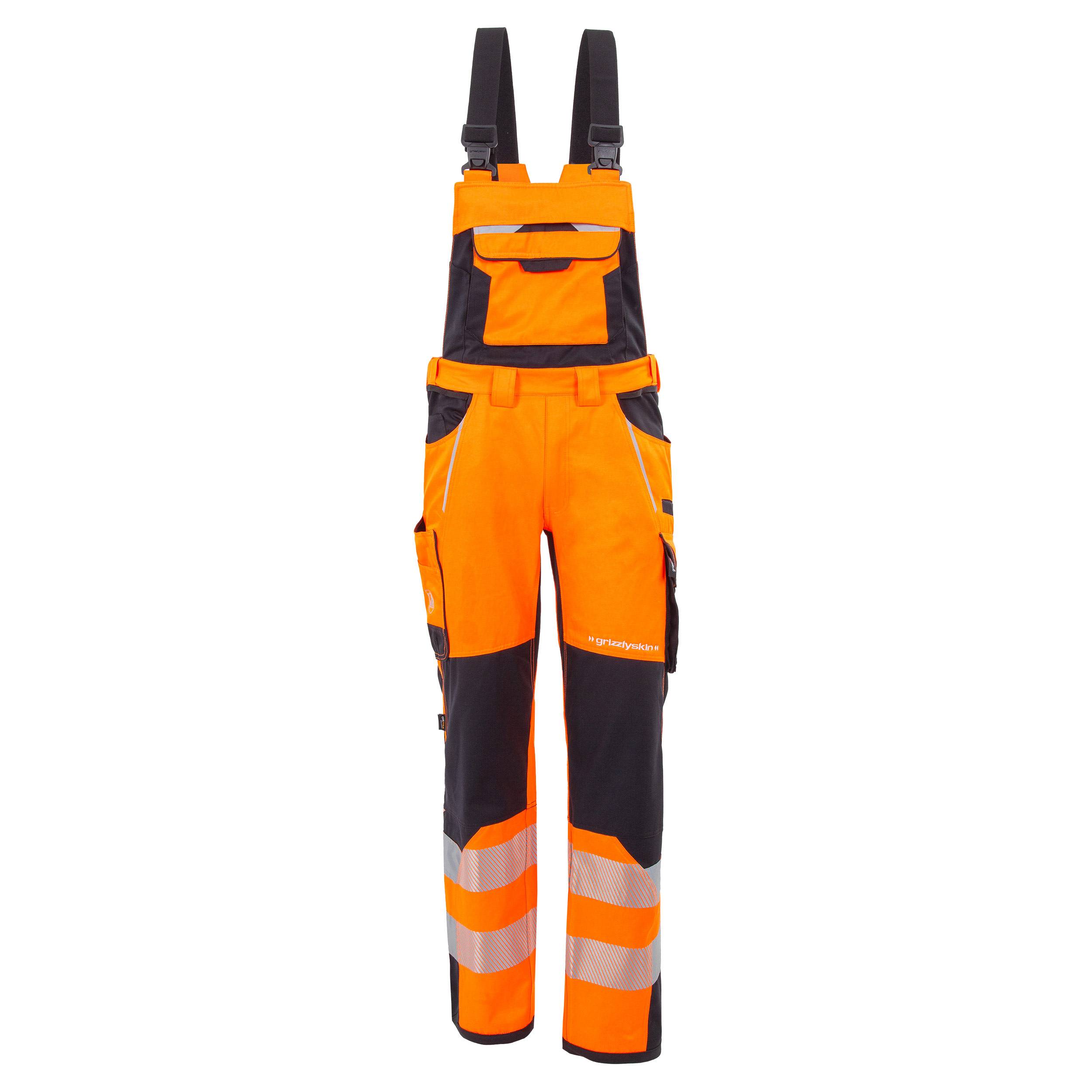 QUALITEX HIGH QUALITY WORKWEAR Latzhose Warnschutz - warnorange/schwarz - Herren: 98