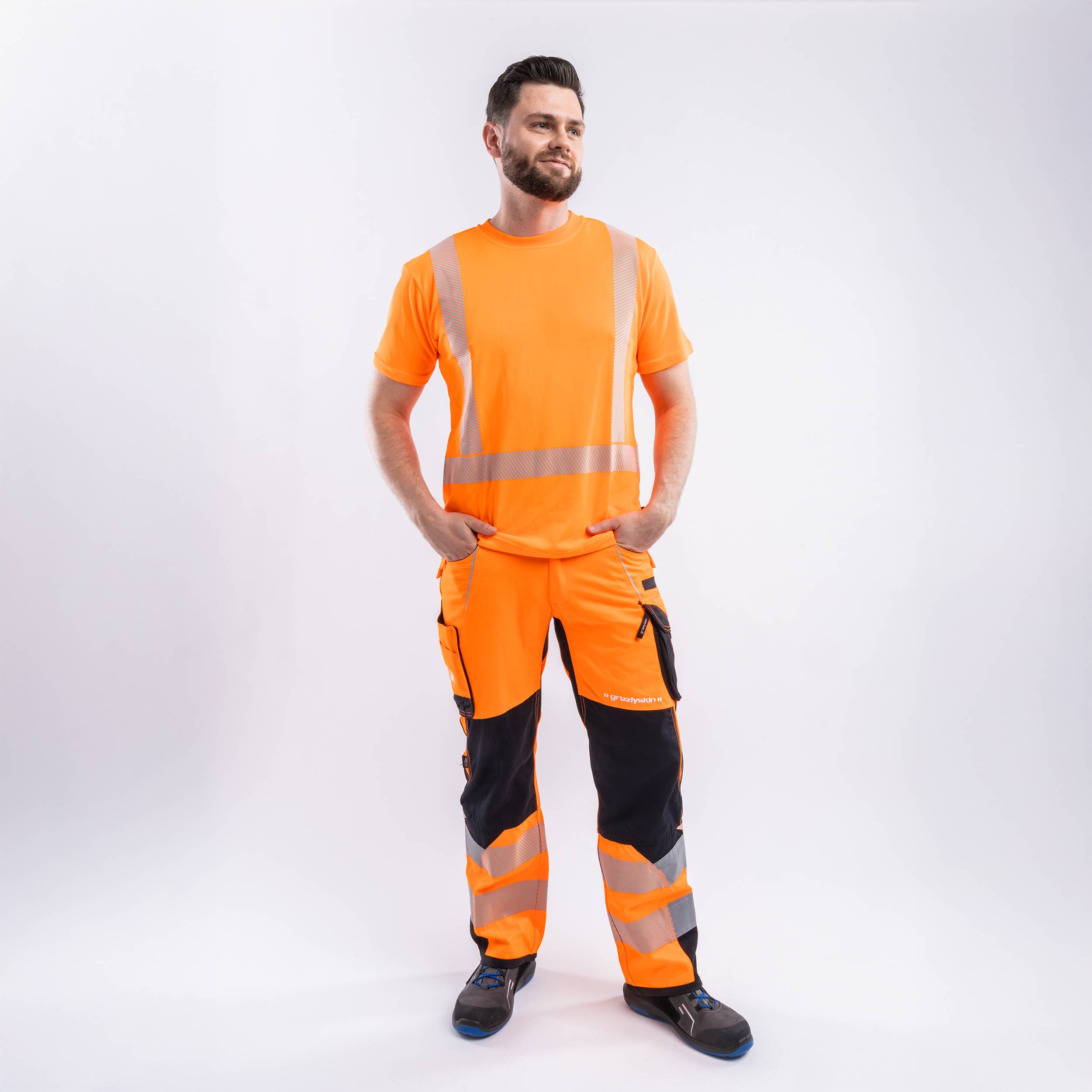 QUALITEX HIGH QUALITY WORKWEAR T-Shirt Allround Warnschutz - warnorange/marine - Herren: 4XL