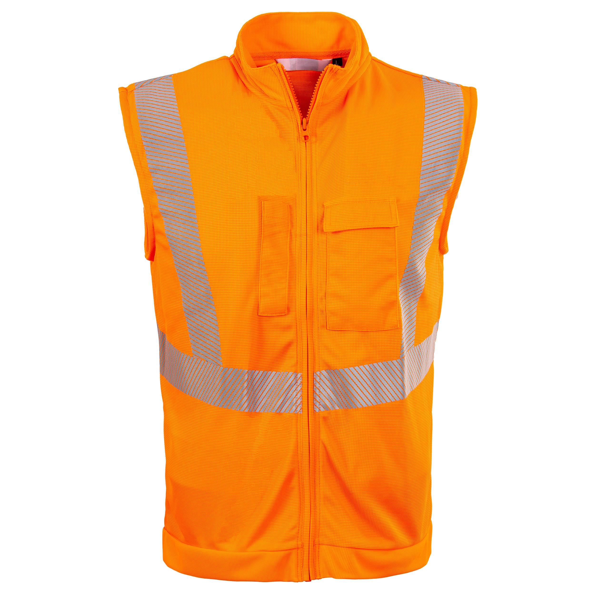 QUALITEX HIGH QUALITY WORKWEAR Weste Allround Warnschutz - warnorange - Herren: S
