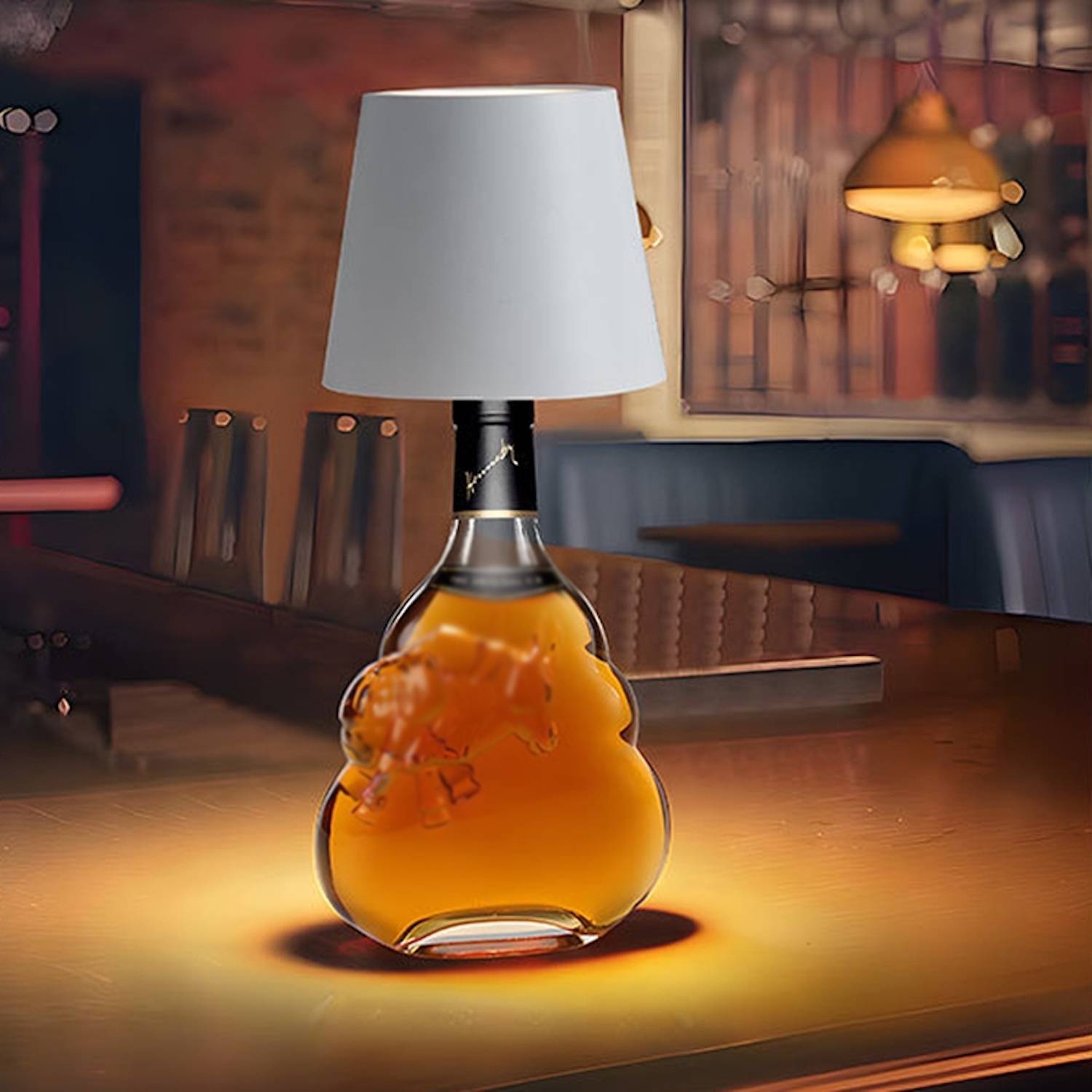 LED Tischlampe Flaschenaufsatz USB-C dimmbar 3-fach Lichtfarbe Aluminium Schwarz/