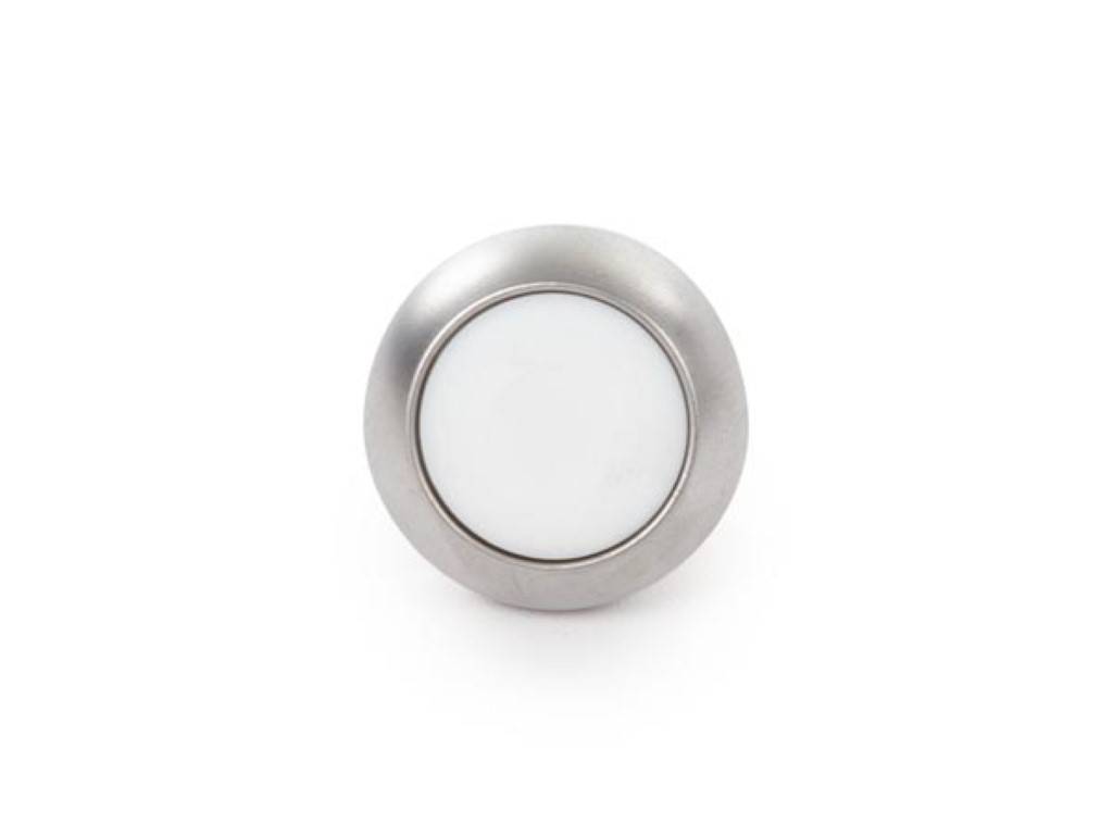 MINI-DRUCKTASTER - RUND - METALL - WEIßE SCHUTZKAPPE - 1P SPST AUS-(EIN)