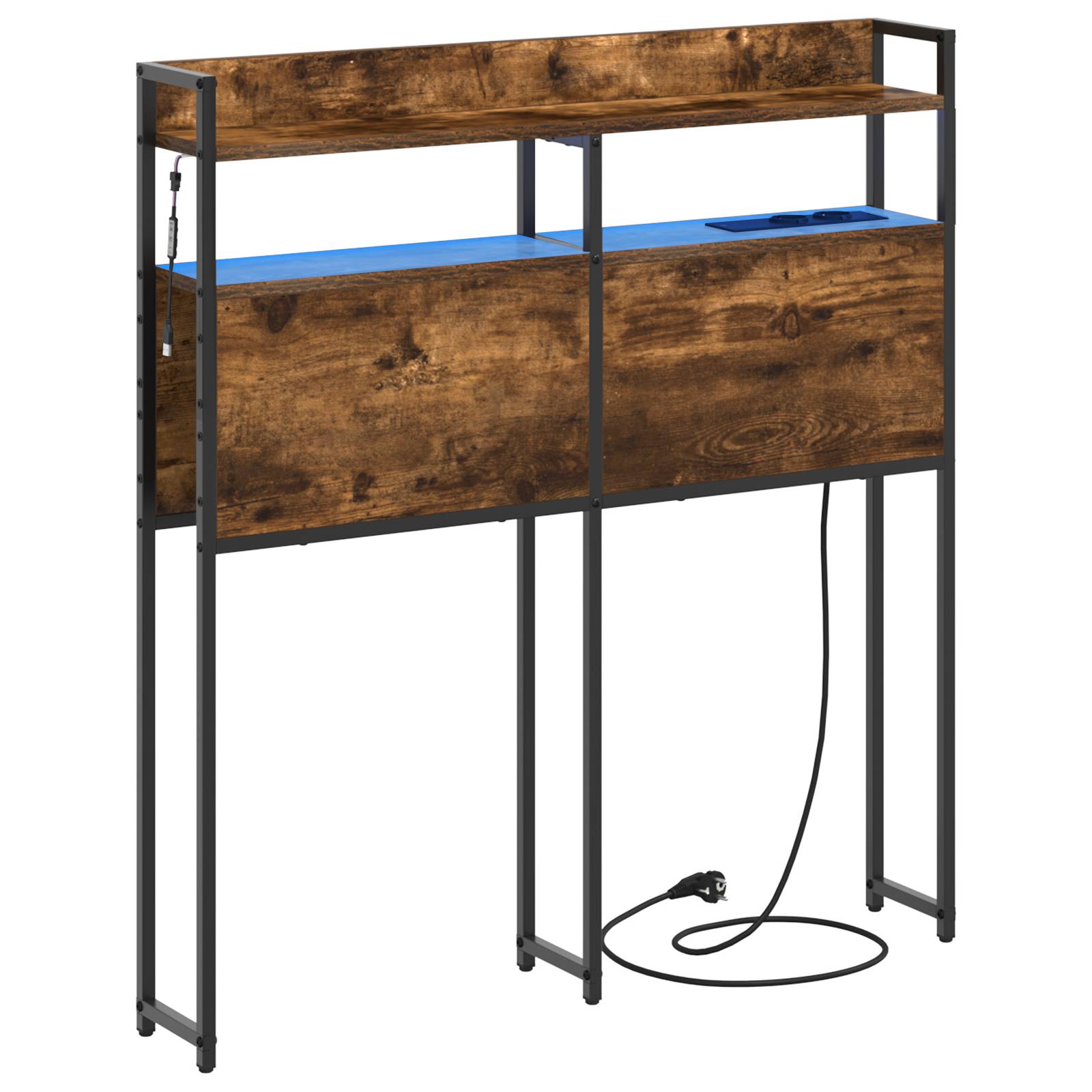 vidaXL Stauraum-Kopfteil Rauch-Eiche 100 cm Holzwerkstoff
