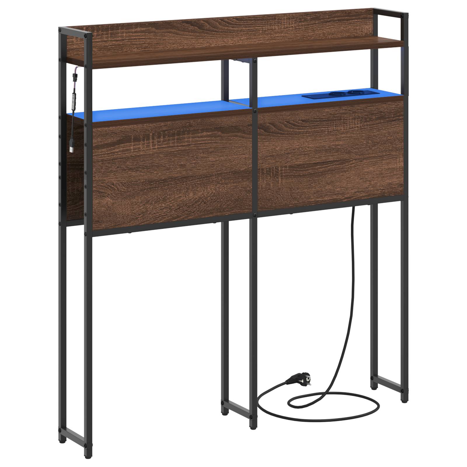 vidaXL Stauraum-Kopfteil Braun Eiche 100 cm Holzwerkstoff
