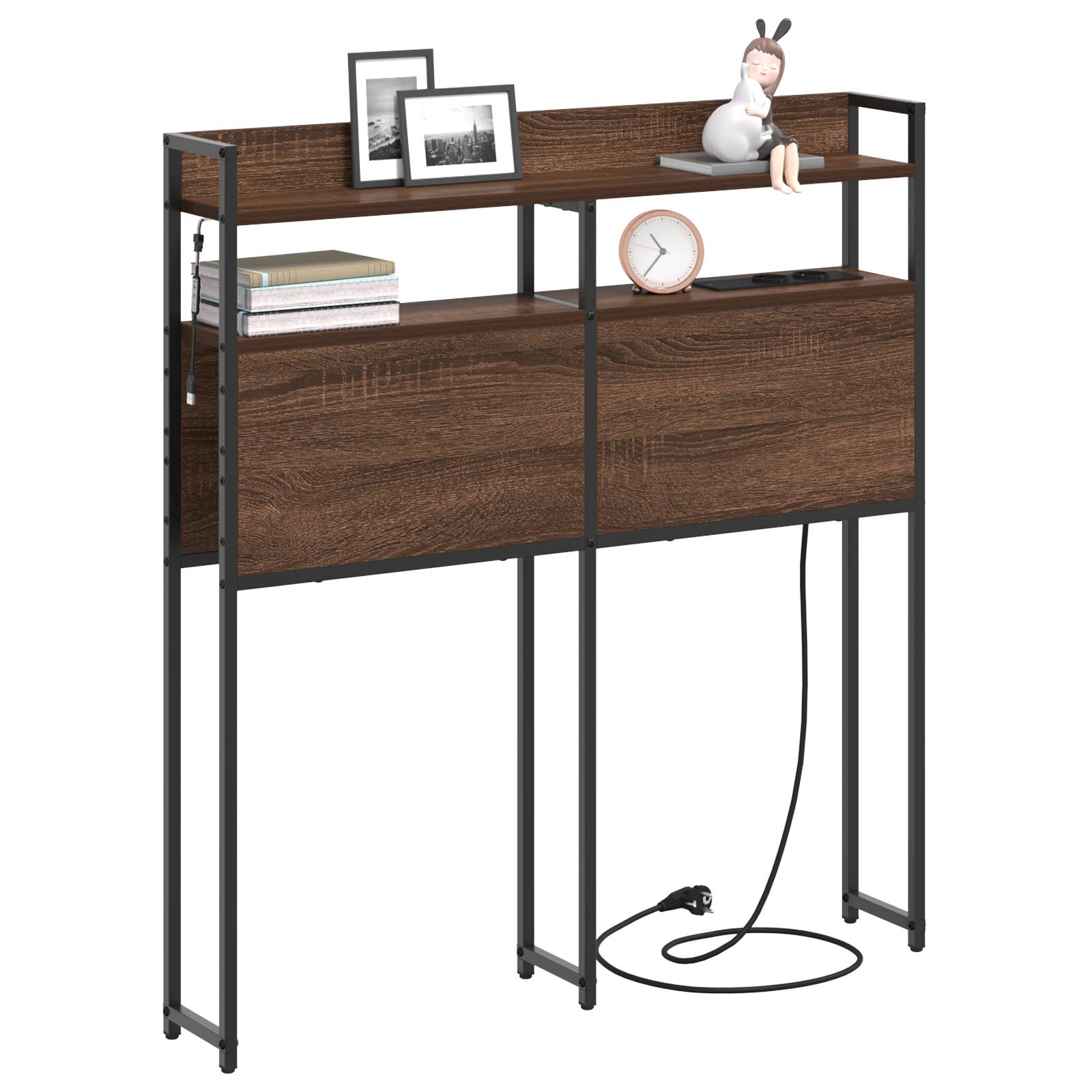 vidaXL Stauraum-Kopfteil Braun Eiche 100 cm Holzwerkstoff
