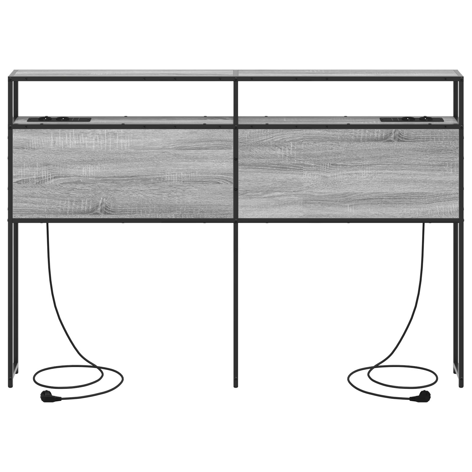 vidaXL Stauraum-Kopfteil mit Kopfteil mit Speicher Grau sonoma 135 cm Holzwerkstoff
