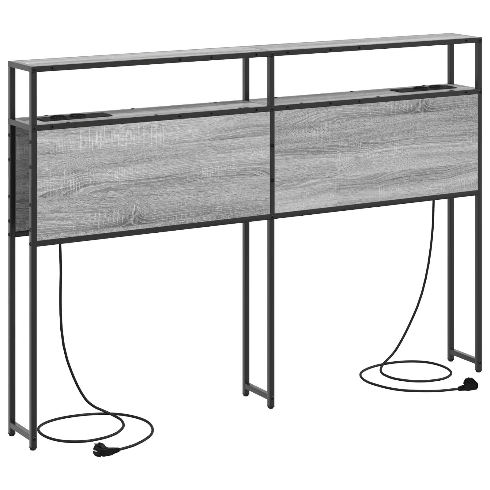 vidaXL Stauraum-Kopfteil mit Kopfteil mit Speicher Grau sonoma 135 cm Holzwerkstoff