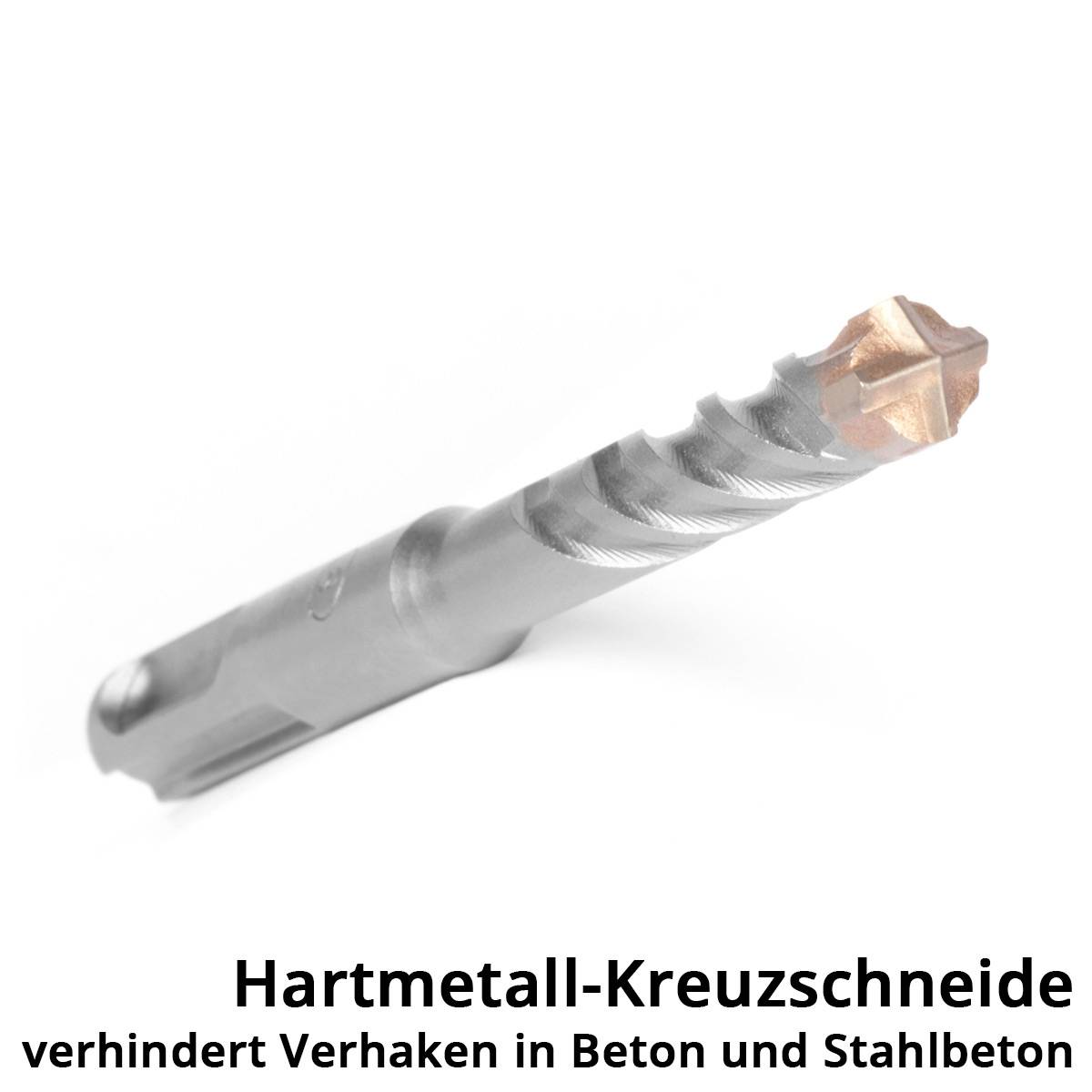 STAHLWERK SDS-Plus-Bohrer Set 8-teilig, 5-12 mm mit Box Ideal für Stein Beton