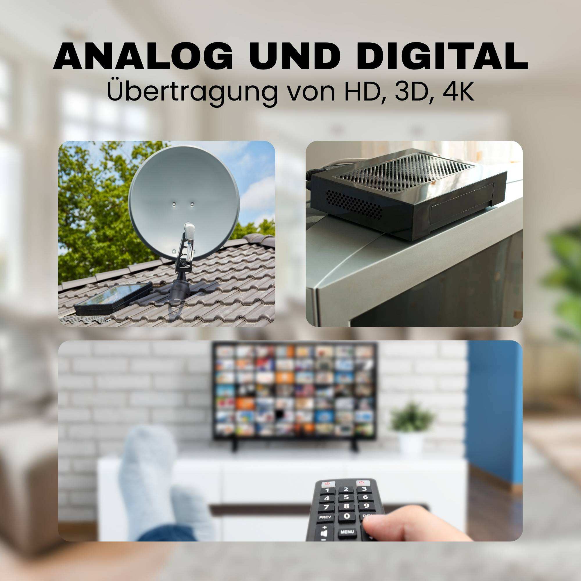 Antennenverteiler gold Highend SAT DVBT2 DVBC Verteiler Weiche Splitter F-Buchse zb für Kabelfernsehen Unitymedia