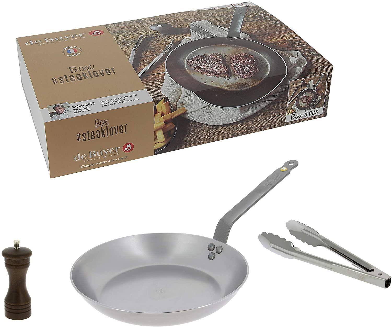 Scopri la versatilità della De Buyer BOX TEAKLOVER MINERAL B 26 con Zange e Mühle