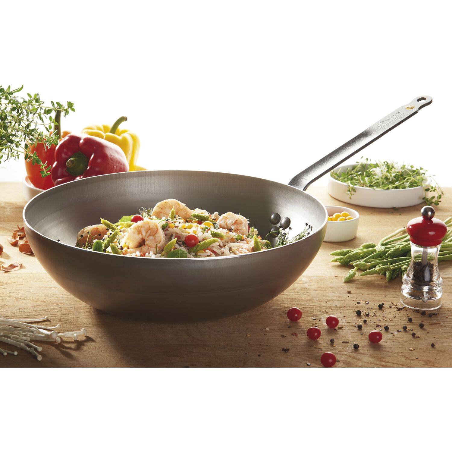 DE BUYER Wokpfanne konisch, Höhe: 159 mm, Länge: 515 mm, ø: 283 mm