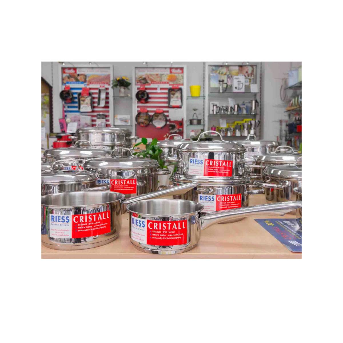 Riess Cristall casserole à bec Ø12cm acier inoxydable avec graduation induction
