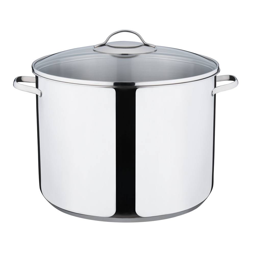 Kelomat Hoher Topf mit glasdeckel Classico Ø30 cm 15 Liter Edelstahl Induktion