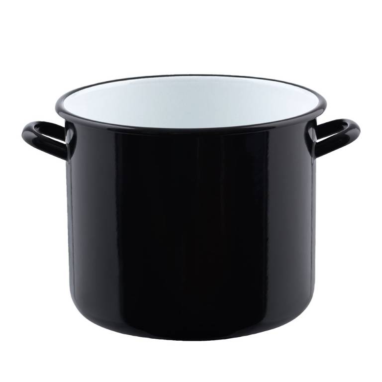 Riess Riesen Casserole avec rebord Ø24cm 8 litres noir émail Classic Riesen