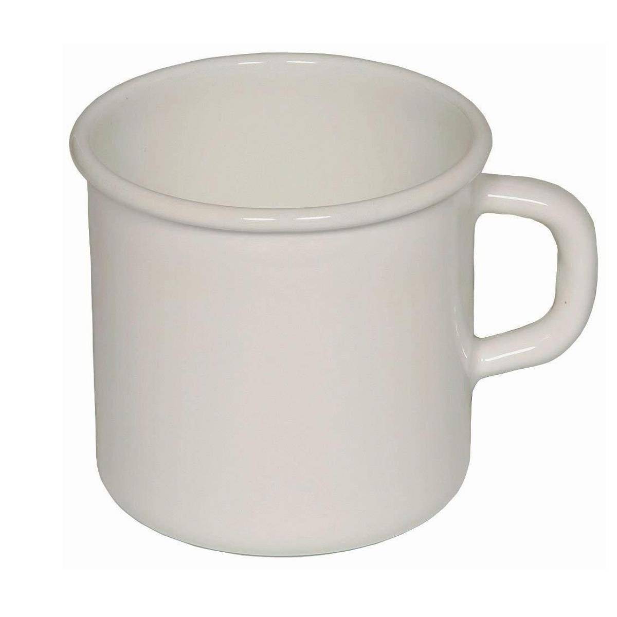 Riess Topf (Becher) mit Bördel Ø9cm 1/2 Liter Emaille Classic weiss Induktion