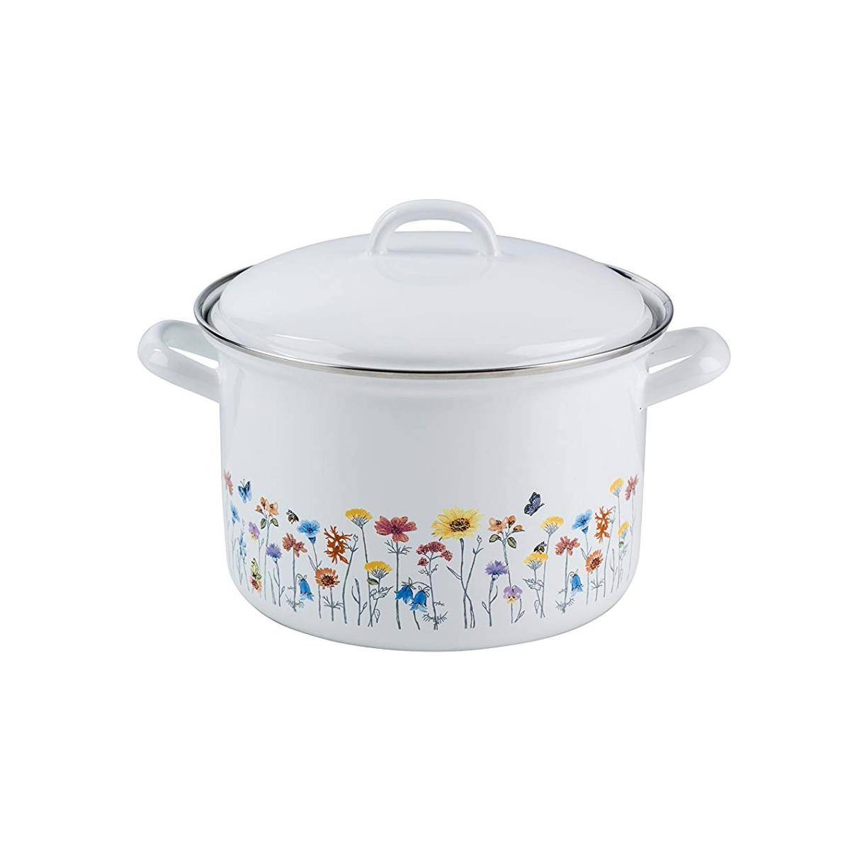 Riess Fleischtopf Country Flora mit Deckel Ø14cm 1 Liter Induktion