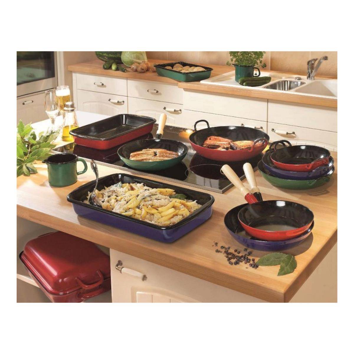 RIESS Schlemmerpfanne schwarz, emailliert, ø: 200 mm