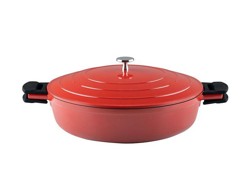 Kelomat Schmorpfanne Keramika Red Ø28 cm mit Deckel Aluguss Legierung