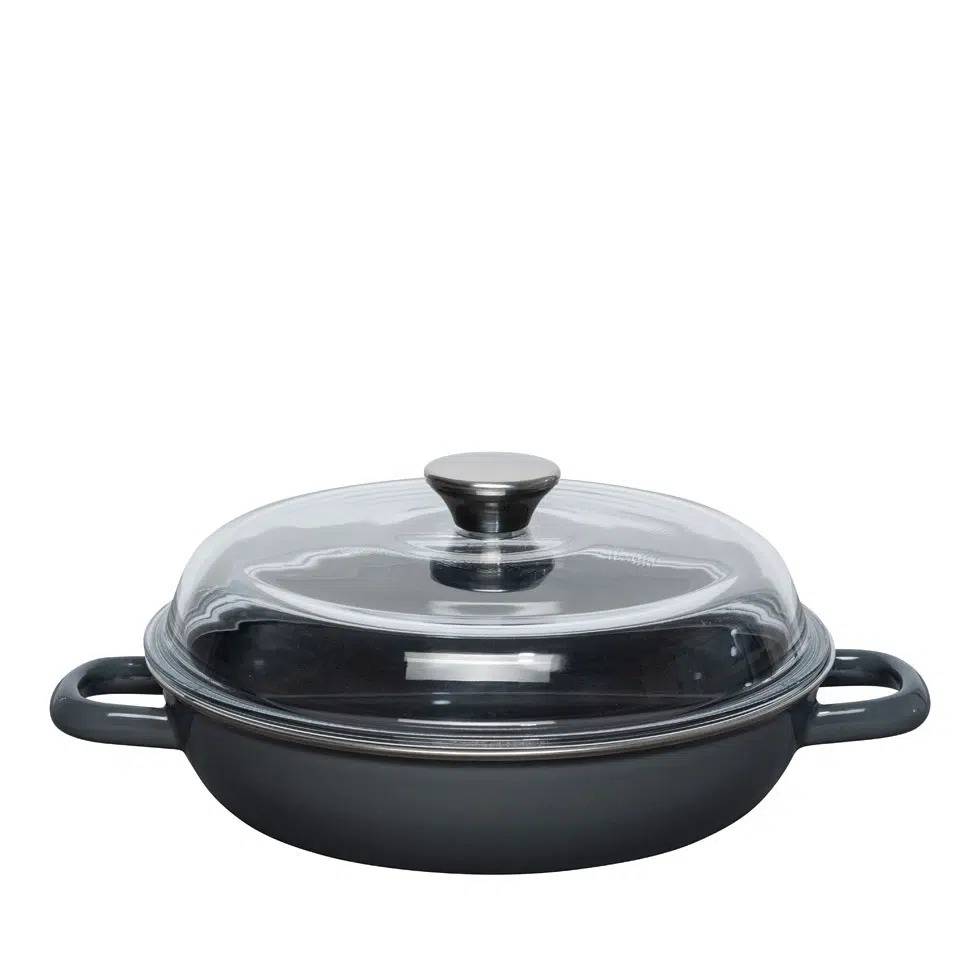 Riess Schmorpfanne mit Glasdeckel 24cm DARK GREY