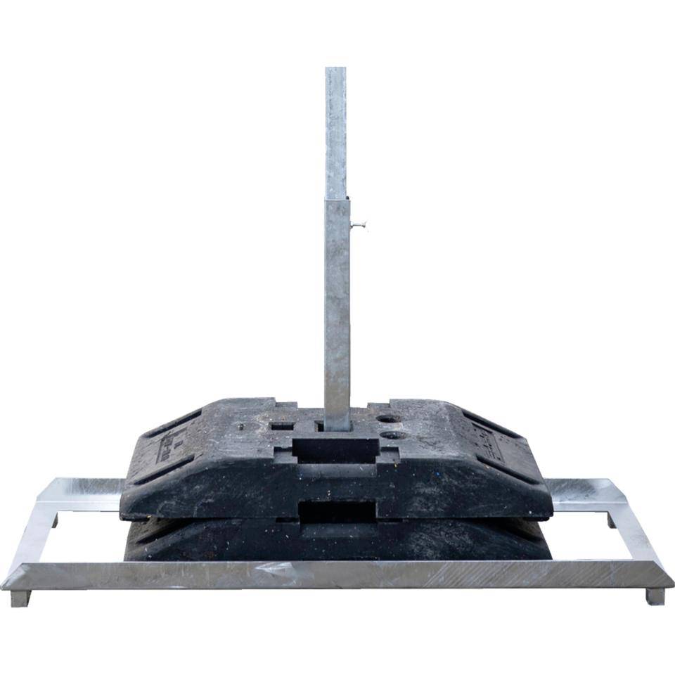 K.57 Schilderständer, zur Aufnahme von Schaftrohren 40x40mm, Stahl, 1200x458mm