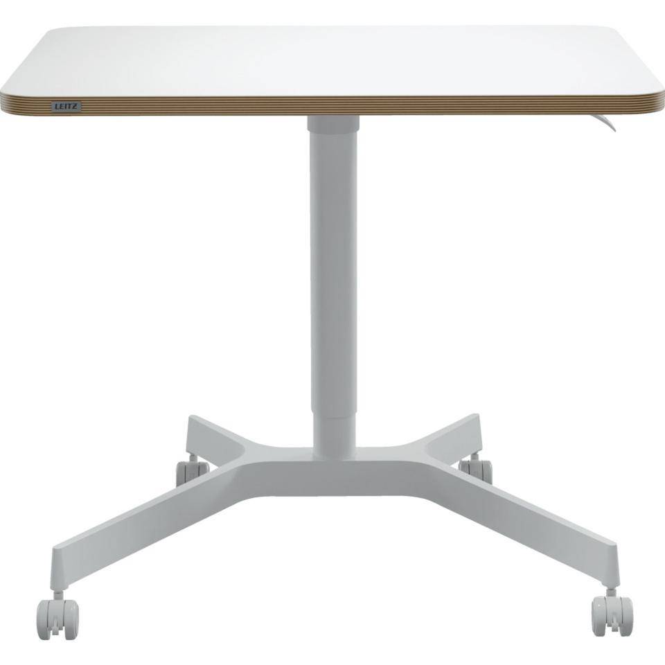 LEITZ Sitz-/Steh-Schreibtisch, pneumatisch höhenverstellbar, weiß, 800x750x600mm