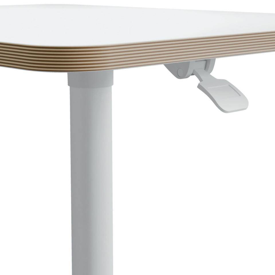 LEITZ Sitz-/Steh-Schreibtisch, pneumatisch höhenverstellbar, weiß, 800x750x600mm