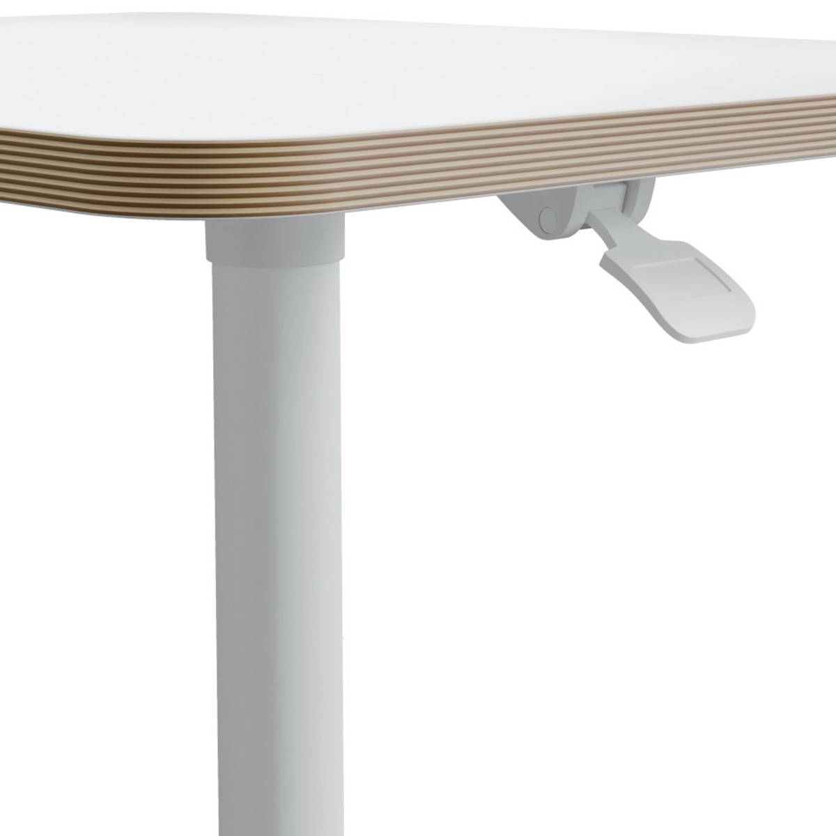 LEITZ Sitz-/Steh-Schreibtisch,pneumatisch höhenverstellbar,weiß,800x750x600mm