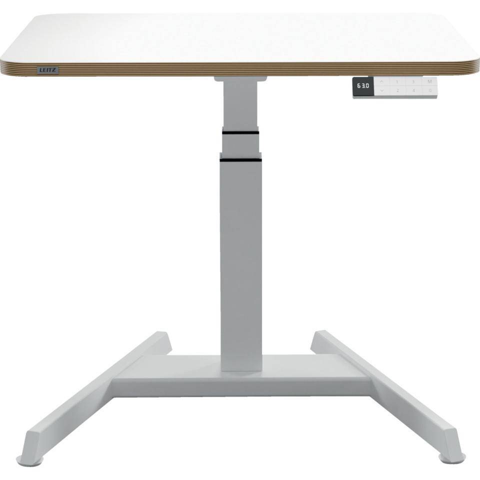 LEITZ Sitz-/Steh-Schreibtisch, elektrisch höhenverstellbar, weiß, 800x650x600mm