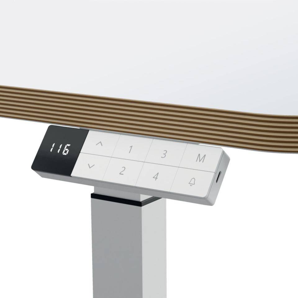 LEITZ Sitz-/Steh-Schreibtisch, elektrisch höhenverstellbar, weiß, 800x650x600mm
