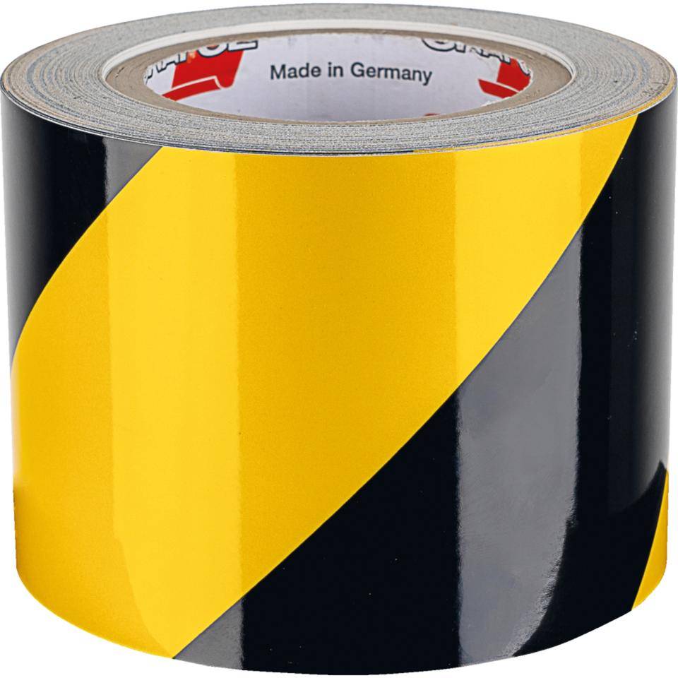 ORALITE®Reflexfolie, rechtsweisend, teilreflektierend, gelb/schwarz, 100mm, 25m/Rolle
