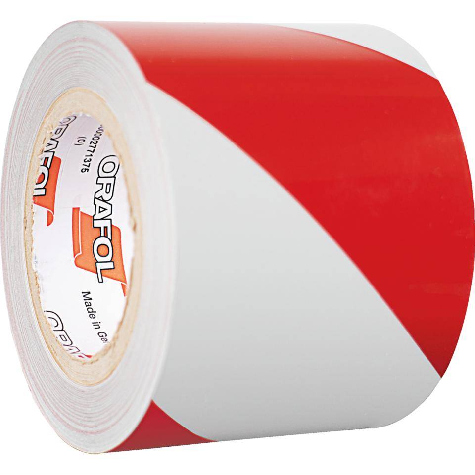 ORALITE® Reflexfolie, rechtsweisend, vollreflektierend, rot/weiß, 100mm, 25m/Rolle