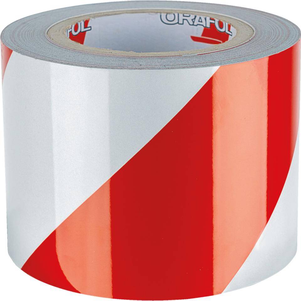 ORALITE® Reflexfolie, rechtsweisend, vollreflektierend, rot/weiß, 100mm, 25m/Rolle