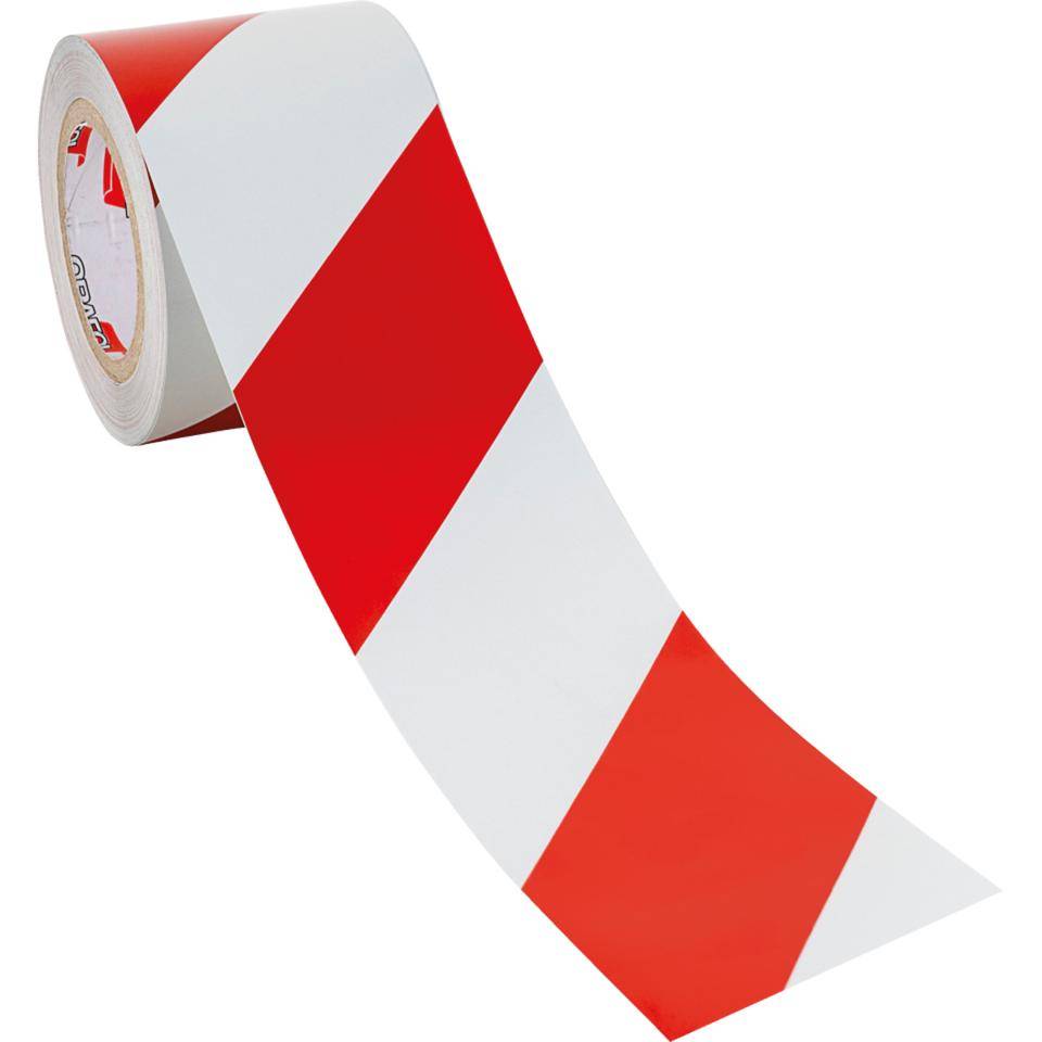 ORALITE® Reflexfolie, linksweisend, vollreflektierend, rot/weiß,100mm, 25m/Rolle