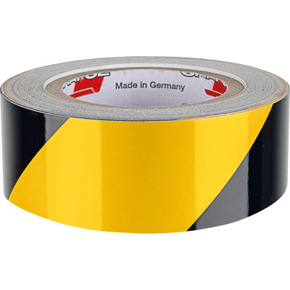 ORALITE® Reflexfolie, rechtsweisend, teilreflektierend, gelb/schwarz, 50mm, 25m/Rolle