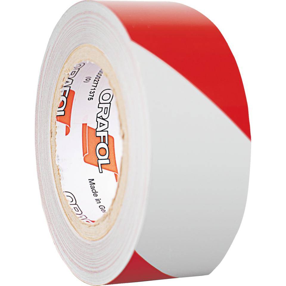 ORALITE® Reflexfolie, rechtsweisend, vollreflektierend, rot/weiß, 50mm, 25m/Rolle