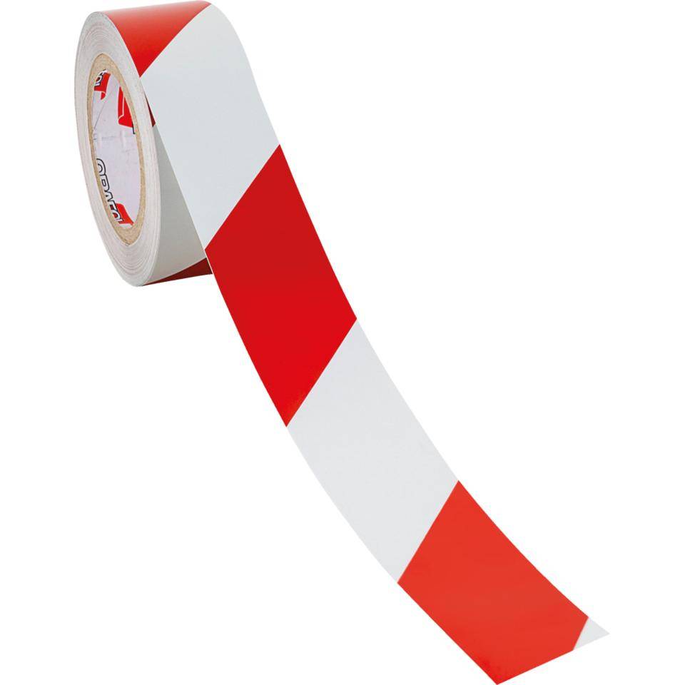 ORALITE® Reflexfolie, linksweisend, vollreflektierend, rot/weiß,50mm, 25m/Rolle