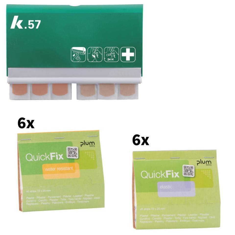 K.57 Vorteils-Set QuickFix elastisch/wasserfest, Nachfüllpacks 6x elastisch u.6x wasserfest