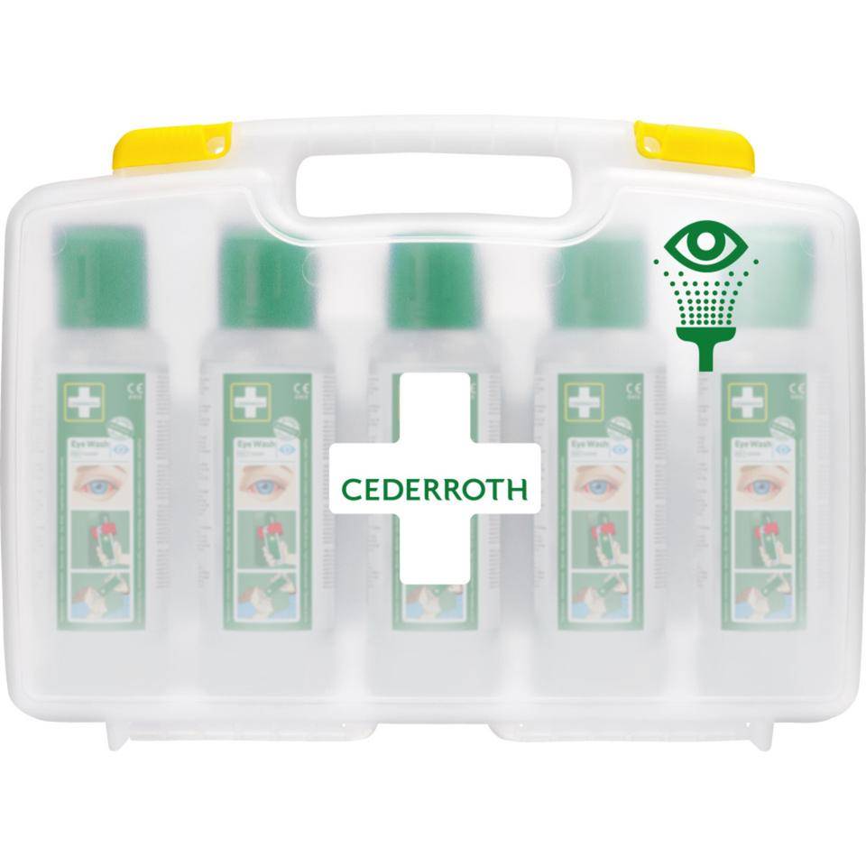 CEDERROTH Augenduschen-Koffer, mit 5 Cederroth Eye Wash 500 ml, 430x103x318mm