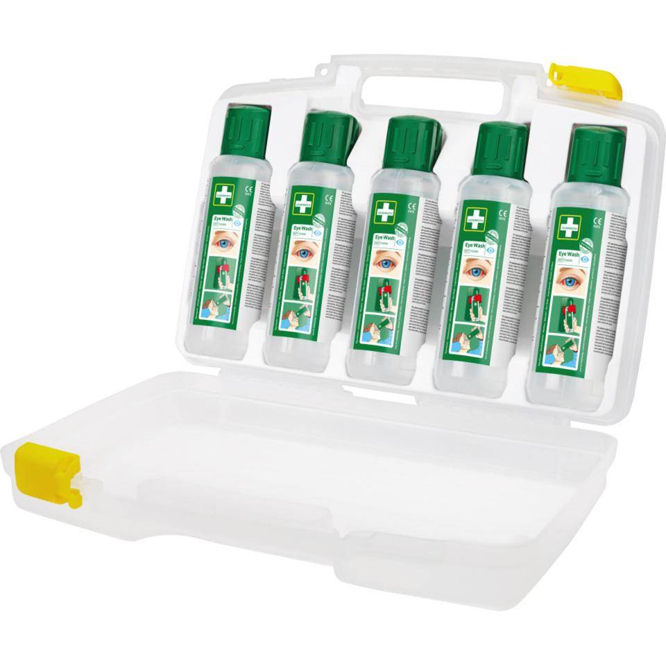 CEDERROTH Augenduschen-Koffer, mit 5 Cederroth Eye Wash 500 ml, 430x103x318mm