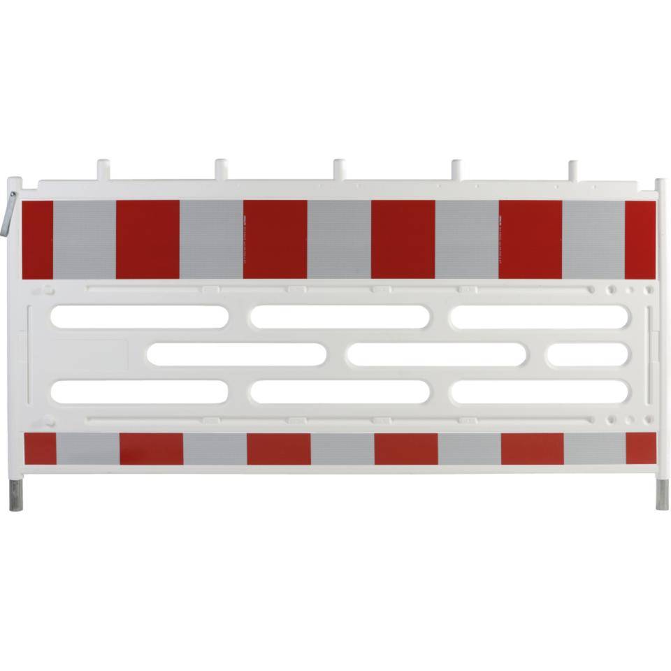 K.57 Baustellensicherung, rot/weiß, Kunststoff, Reflexfolie RA2,2000x1000mm, o.Fuß.