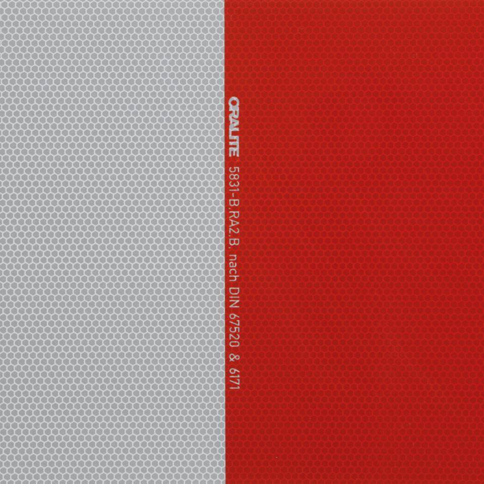 K.57 Baustellensicherung, rot/weiß, Kunststoff, Reflexfolie RA2,2000x1000mm, o.Fuß.