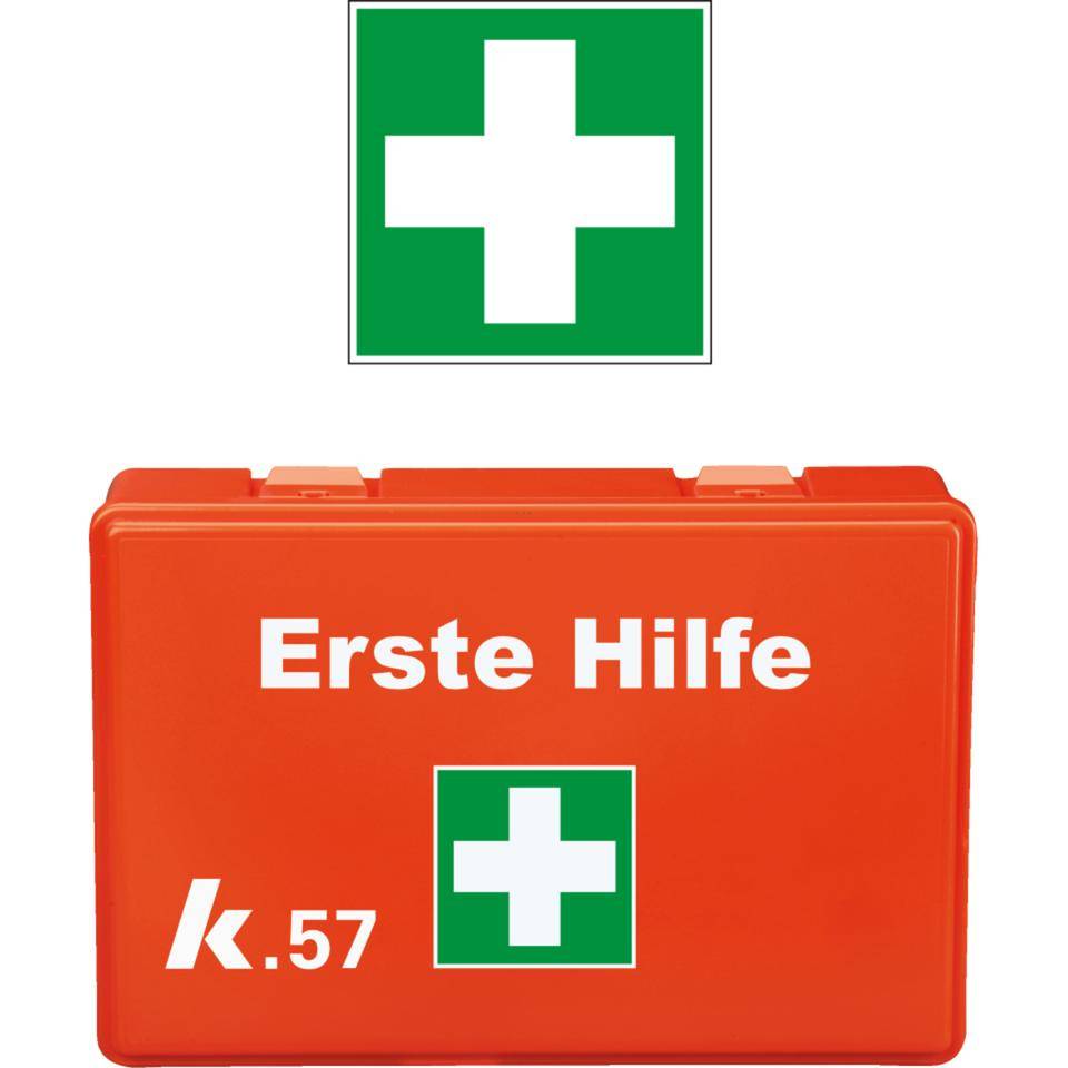 K.57 Vorteils-Set Erste-Hilfe-Kasten Compact, Rettungszeichen