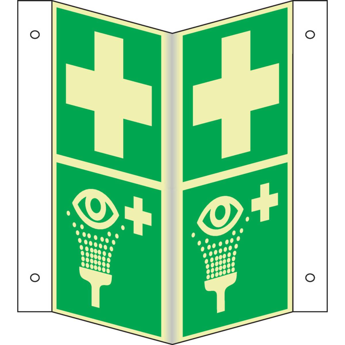 PERMALIGHT® power Nasenschild Erste Hilfe/Augenspüleinr.,Kunststoff,200x400mm