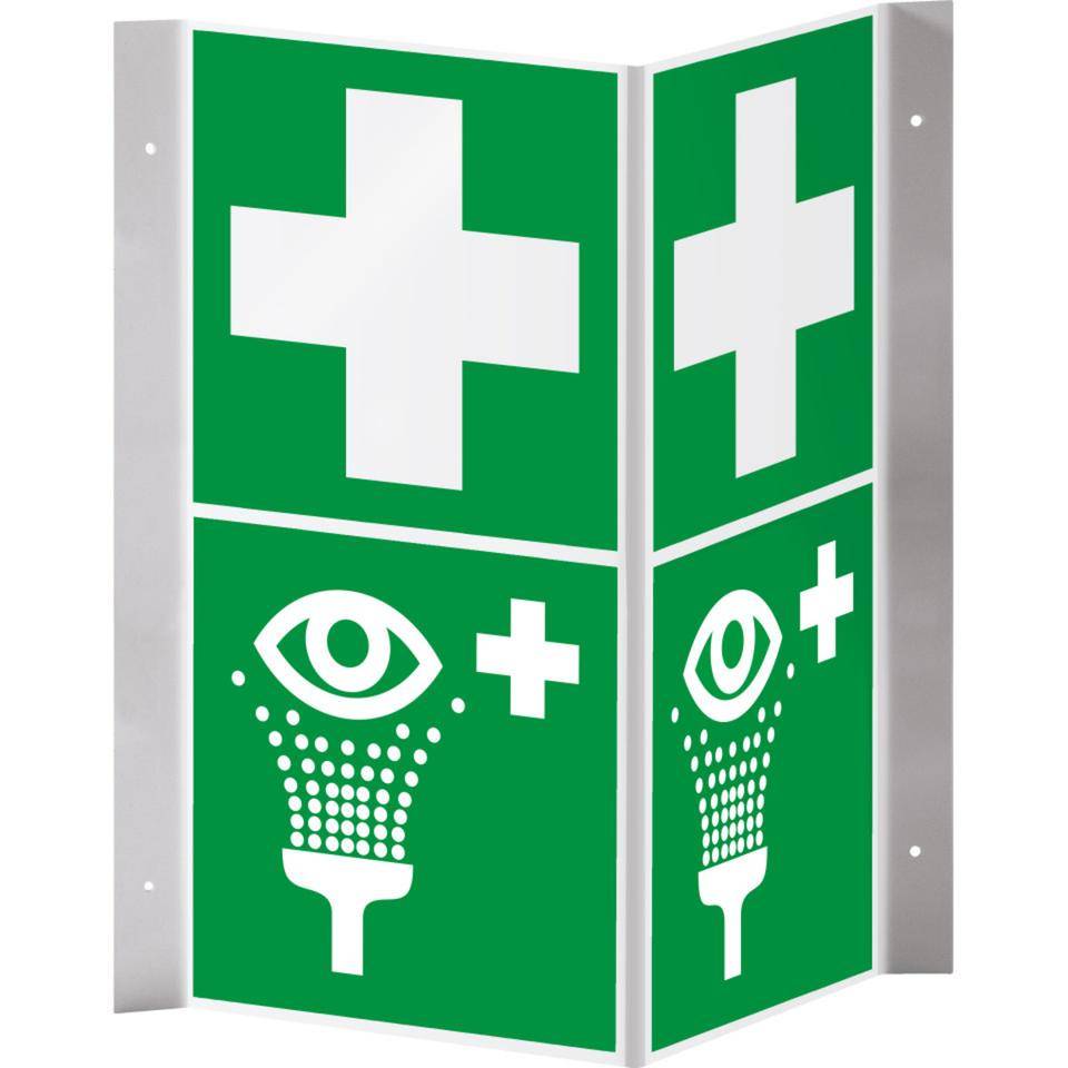 Rettungszeichen Nasenschild Erste Hilfe/Augenspüleinrichtung, Kunststoff, 200x400mm