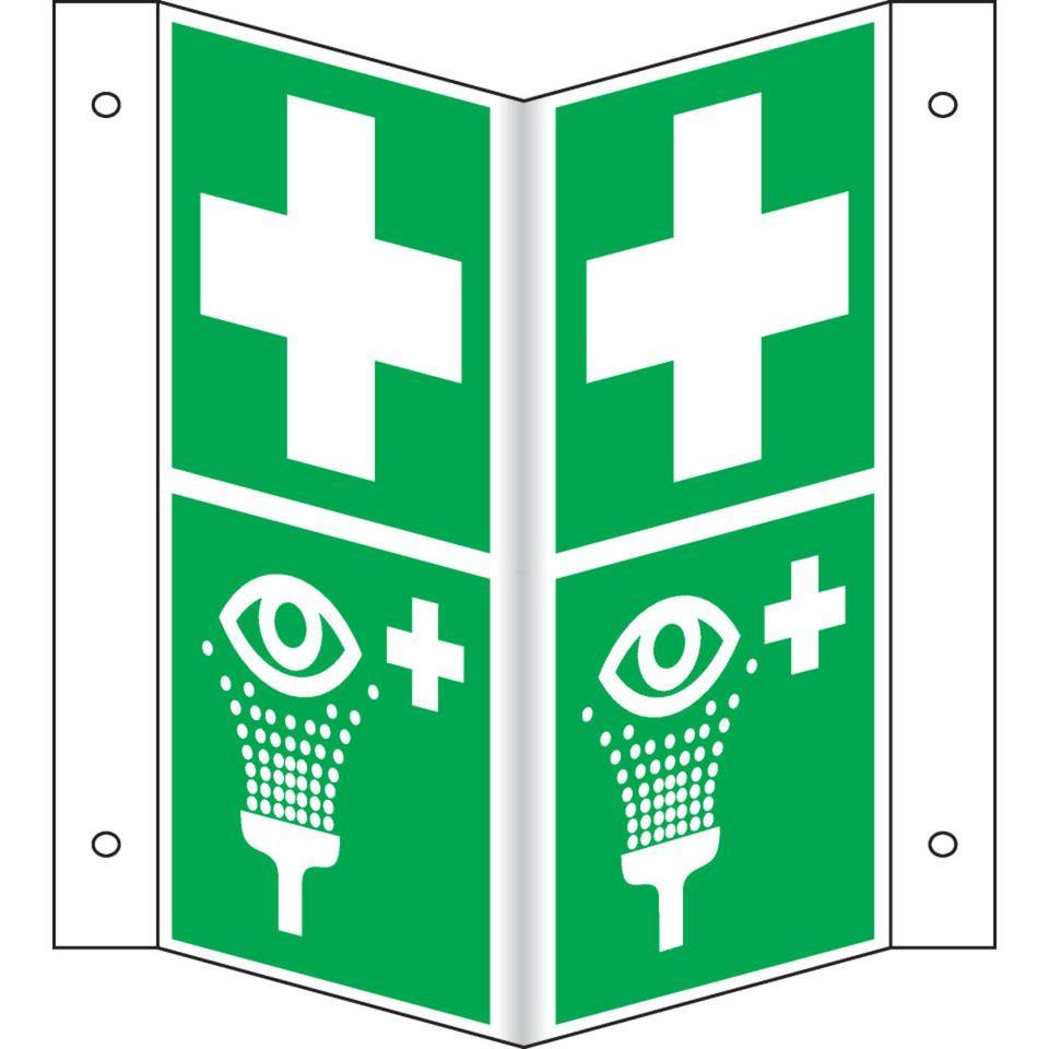Rettungszeichen Nasenschild Erste Hilfe/Augenspüleinrichtung, Kunststoff, 200x400mm