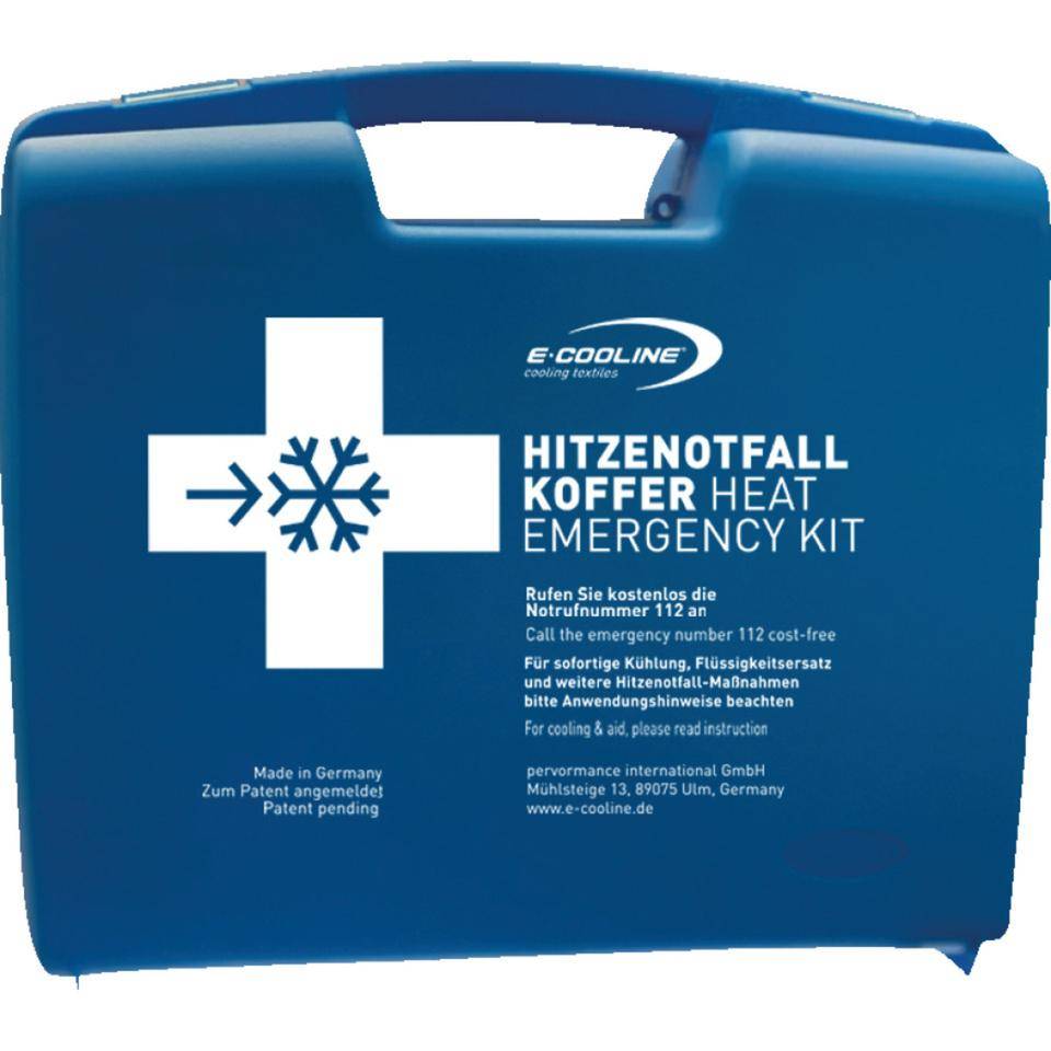 E-COOLINE Hitze-Notfall-Koffer Basic, Soforthilfe für den Hitze-Notfall, blau