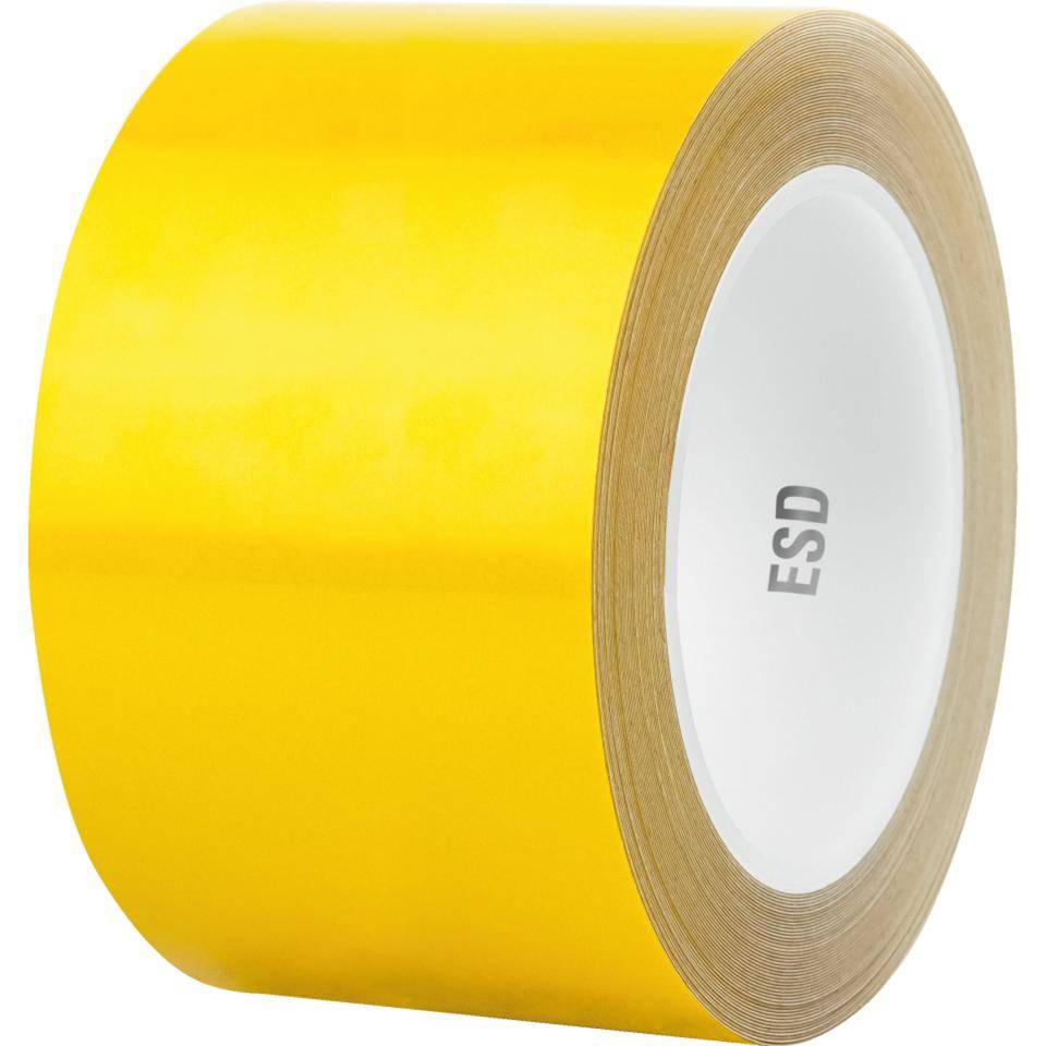 K.57 ESD-Bodenmarkierungsband antistatisch PREMIUM, gelb, Vinyl,100mm, 20m/Rolle