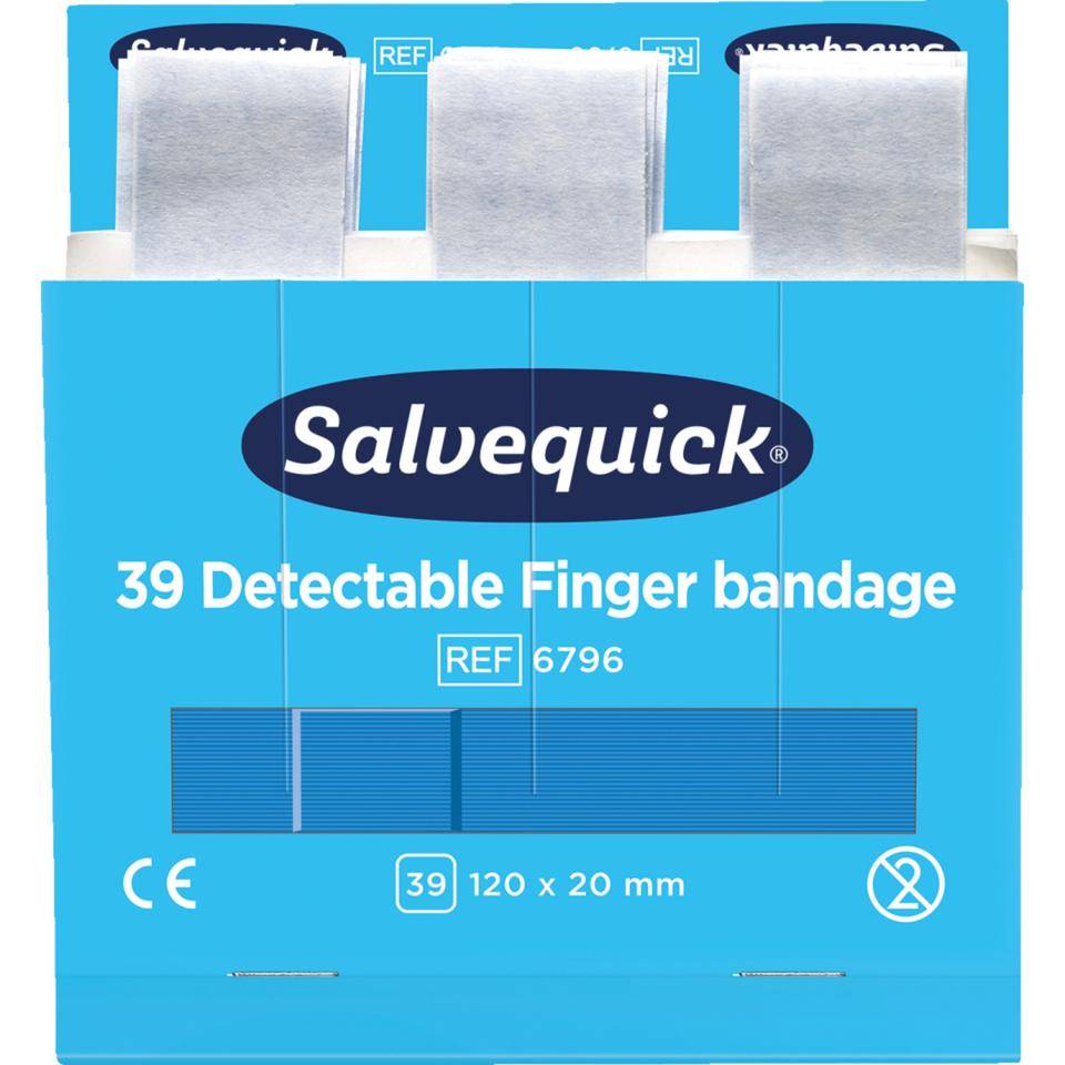 Nachfüll-Pflastersatz f. Salvequick® Pflasterspender, detectable, blau, lang, 234/VE