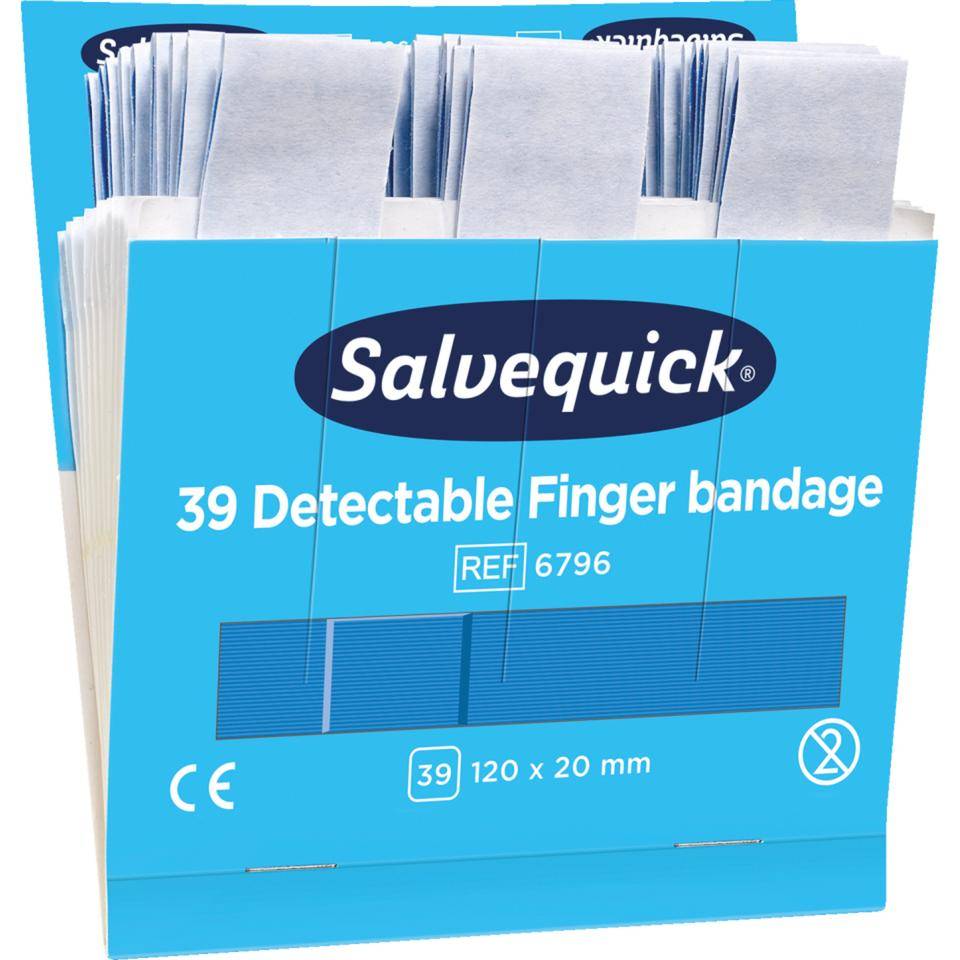 Nachfüll-Pflastersatz f. Salvequick® Pflasterspender, detectable, blau, lang, 234/VE